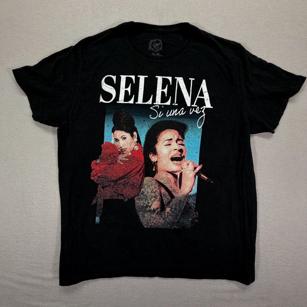 Selena Graphic T-Shirt‎ Unisex XL Black Si Una Vez Portrait Tee